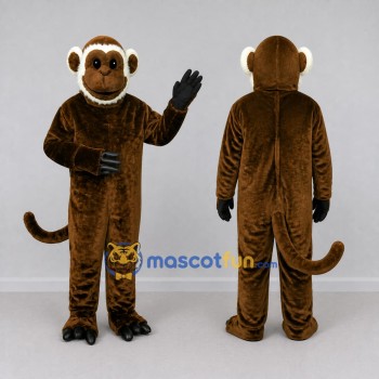 Custom Brown and Cream Monkey Mascot Costume Adult Full Body Suit for Wildlife Events