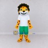 Custom Yellow Green and White Star Spotted Feline in Sportswear Mascot Costume Adult Full Body Suit for Sports Events Custom Yellow Green and White Star Spotted Feline in Sportswear Mascot Costume Adult Full Body Suit for Sports Events