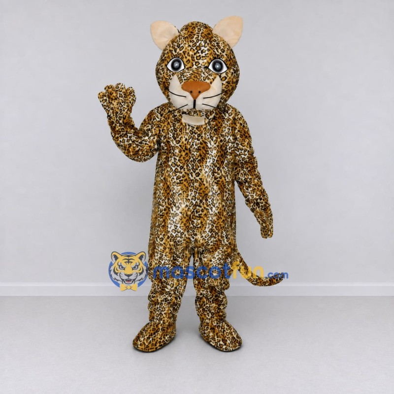 Custom Brown and Tan Spotted Cat Mascot Costume Adult Full Body Suit for Wildlife Events Custom Brown and Tan Spotted Cat Mascot Costume Adult Full Body Suit for Wildlife Events