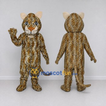 Custom Brown and Tan Spotted Cat Mascot Costume Adult Full Body Suit for Wildlife Events