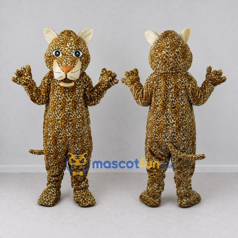 Custom Brown and Tan Spotted Cat Mascot Costume Adult Full Body Suit for Wildlife Events Custom Brown and Tan Spotted Cat Mascot Costume Adult Full Body Suit for Wildlife Events