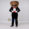 Custom Brown and Black Cobra in Tuxedo Mascot Costume Adult Full Body Suit for Themed Parties Custom Brown and Black Cobra in Tuxedo Mascot Costume Adult Full Body Suit for Themed Parties