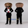 Custom Brown and Black Cobra in Tuxedo Mascot Costume Adult Full Body Suit for Themed Parties Custom Brown and Black Cobra in Tuxedo Mascot Costume Adult Full Body Suit for Themed Parties