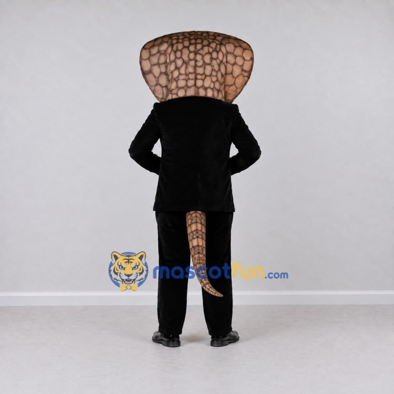Custom Brown and Black Cobra in Tuxedo Mascot Costume Adult Full Body Suit for Themed Parties Custom Brown and Black Cobra in Tuxedo Mascot Costume Adult Full Body Suit for Themed Parties