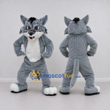 Custom Gray and White Cat Mascot Costume Adult Full Body Suit for Pet Events