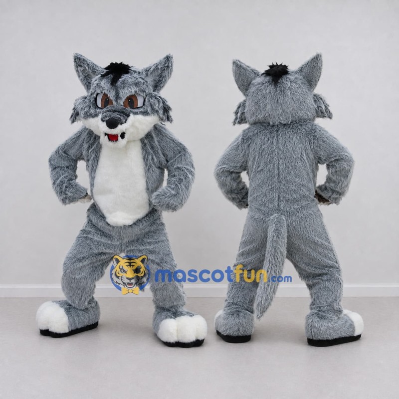 Custom Gray and White Cat Mascot Costume Adult Full Body Suit for Pet Events Custom Gray and White Cat Mascot Costume Adult Full Body Suit for Pet Events