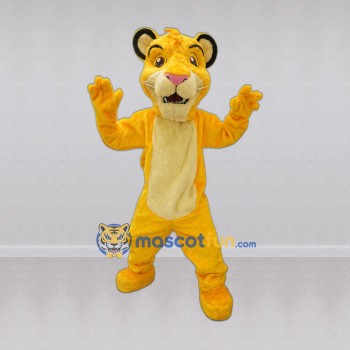 Custom Yellow and Cream Lion Cub Mascot Costume Adult Full Body Suit for School Events Custom Yellow and Cream Lion Cub Mascot Costume Adult Full Body Suit for School Events