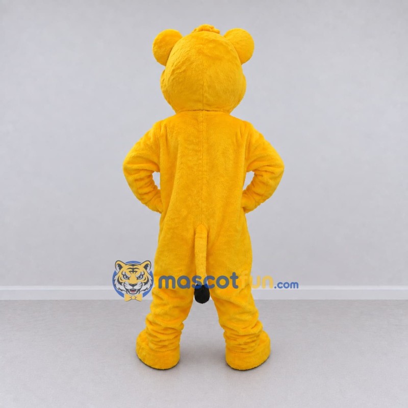Custom Yellow and Cream Lion Cub Mascot Costume Adult Full Body Suit for School Events Custom Yellow and Cream Lion Cub Mascot Costume Adult Full Body Suit for School Events