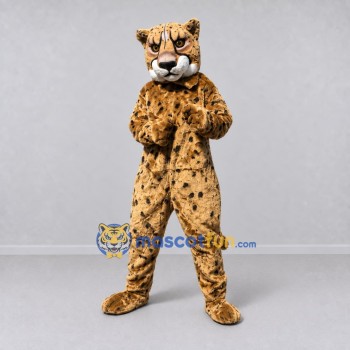 Custom Tan and Black Cheetah Mascot Costume Adult Full Body Suit for Wildlife Events Custom Tan and Black Cheetah Mascot Costume Adult Full Body Suit for Wildlife Events