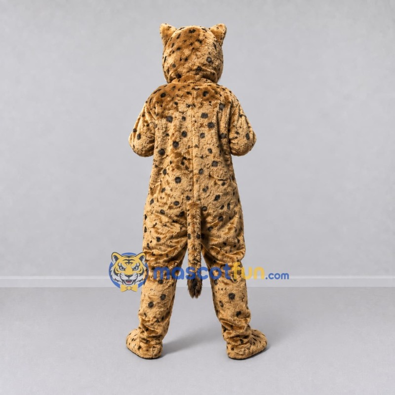 Custom Tan and Black Cheetah Mascot Costume Adult Full Body Suit for Wildlife Events Custom Tan and Black Cheetah Mascot Costume Adult Full Body Suit for Wildlife Events