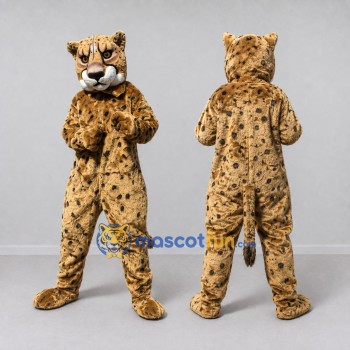 Custom Tan and Black Cheetah Mascot Costume Adult Full Body Suit for Wildlife Events
