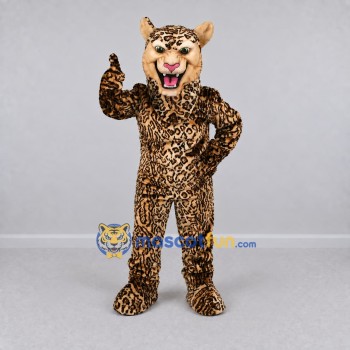 Custom Tan and Black Leopard Mascot Costume Adult Full Body Suit for Wildlife Events