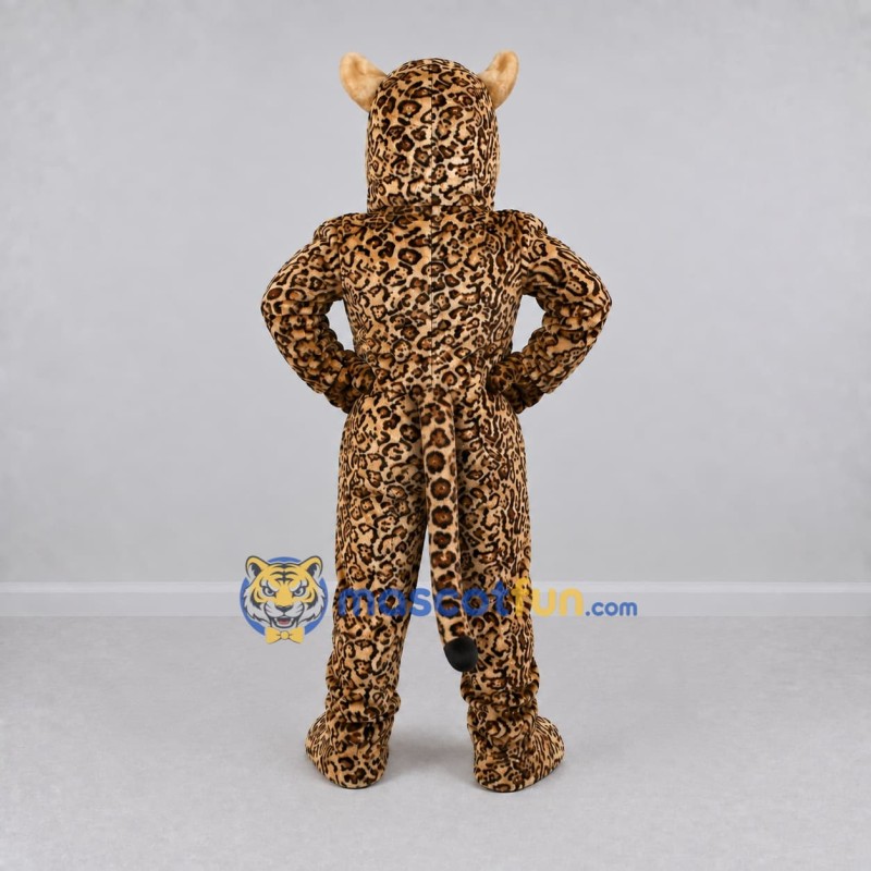 Custom Tan and Black Leopard Mascot Costume Adult Full Body Suit for Wildlife Events Custom Tan and Black Leopard Mascot Costume Adult Full Body Suit for Wildlife Events