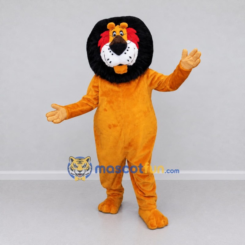 Custom Orange and Black Lion Mascot Costume Adult Full Body Suit for School Events Custom Orange and Black Lion Mascot Costume Adult Full Body Suit for School Events