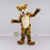 Custom Tan Black and Cream Spotted Cat Mascot Costume Adult Full Body Suit for School Events Custom Tan Black and Cream Spotted Cat Mascot Costume Adult Full Body Suit for School Events