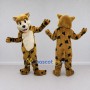 Custom Tan Black and Cream Spotted Cat Mascot Costume Adult Full Body Suit for School Events