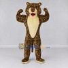 Custom Brown Black and Cream Muscular Leopard Mascot Costume Adult Full Body Suit for Sports Events Custom Brown Black and Cream Muscular Leopard Mascot Costume Adult Full Body Suit for Sports Events