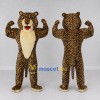 Custom Brown Black and Cream Muscular Leopard Mascot Costume Adult Full Body Suit for Sports Events Custom Brown Black and Cream Muscular Leopard Mascot Costume Adult Full Body Suit for Sports Events