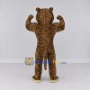 Custom Brown Black and Cream Muscular Leopard Mascot Costume Adult Full Body Suit for Sports Events Custom Brown Black and Cream Muscular Leopard Mascot Costume Adult Full Body Suit for Sports Events