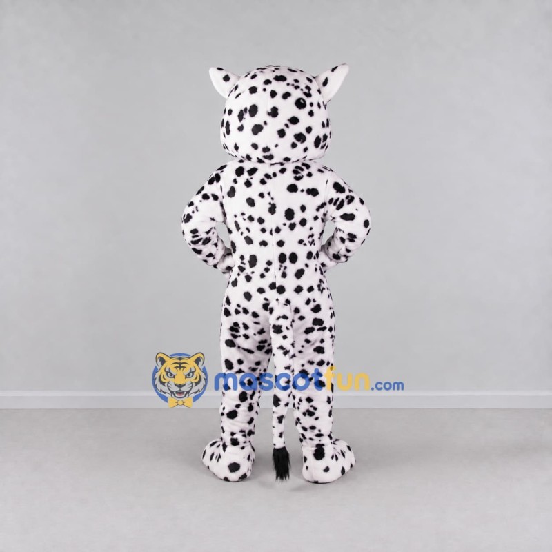 Custom White and Black Spotted Cat Mascot Costume Adult Full Body Suit for Wildlife Events