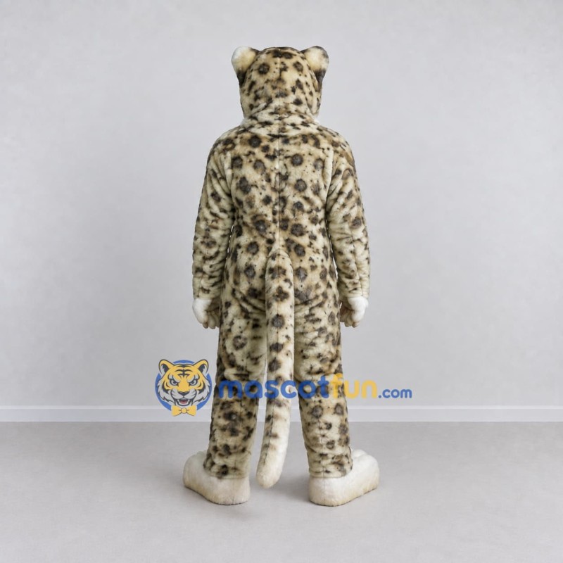 Custom Gray and White Snow Leopard Mascot Costume Adult Full Body Suit for Wildlife Events Custom Gray and White Snow Leopard Mascot Costume Adult Full Body Suit for Wildlife Events