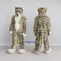Custom Gray and White Snow Leopard Mascot Costume Adult Full Body Suit for Wildlife Events