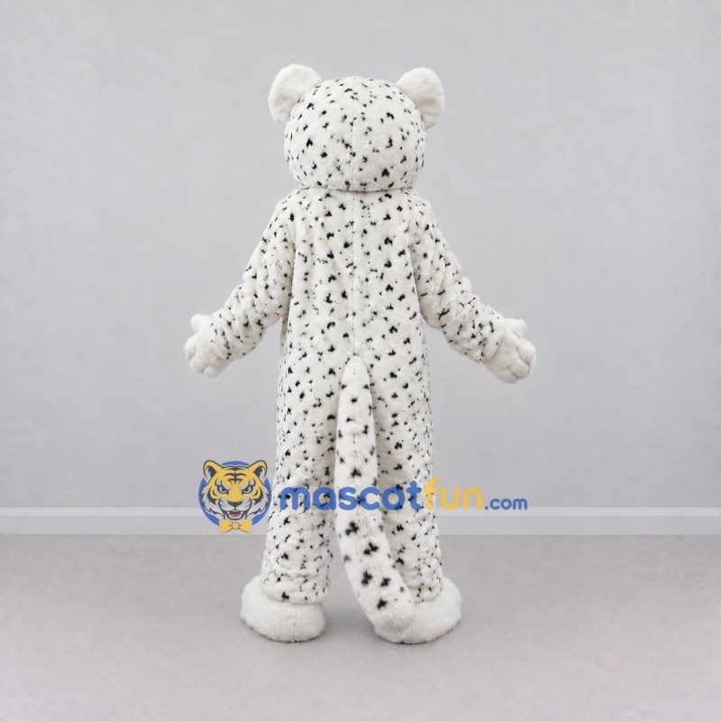 Custom White and Black Spotted Cat Mascot Costume Adult Full Body Suit for School Events Custom White and Black Spotted Cat Mascot Costume Adult Full Body Suit for School Events