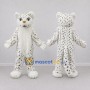 Custom White and Black Spotted Cat Mascot Costume Adult Full Body Suit for School Events