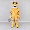 Custom Yellow and Black Muscular Spotted Cat Mascot Costume Adult Full Body Suit for Sports Events Custom Yellow and Black Muscular Spotted Cat Mascot Costume Adult Full Body Suit for Sports Events