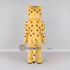 Custom Yellow and Black Muscular Spotted Cat Mascot Costume Adult Full Body Suit for Sports Events Custom Yellow and Black Muscular Spotted Cat Mascot Costume Adult Full Body Suit for Sports Events