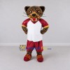 Custom Brown Red and White Spotted Cat in Sportswear Mascot Costume Adult Full Body Suit for Sports Events Custom Brown Red and White Spotted Cat in Sportswear Mascot Costume Adult Full Body Suit for Sports Events