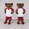 Custom Brown Red and White Spotted Cat in Sportswear Mascot Costume Adult Full Body Suit for Sports Events Custom Brown Red and White Spotted Cat in Sportswear Mascot Costume Adult Full Body Suit for Sports Events