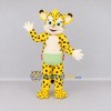 Custom Yellow and Black Spotted Cat in Shorts Mascot Costume Adult Full Body Suit for School Events