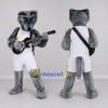 Custom Gray and White Wolf in Sportswear Mascot Costume Adult Full Body Suit for Sports Events Custom Gray and White Wolf in Sportswear Mascot Costume Adult Full Body Suit for Sports Events
