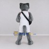 Custom Gray and White Wolf in Sportswear Mascot Costume Adult Full Body Suit for Sports Events Custom Gray and White Wolf in Sportswear Mascot Costume Adult Full Body Suit for Sports Events