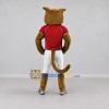 Custom Tan Red and White Big Cat in Sportswear Mascot Costume Adult Full Body Suit for Sports Events Custom Tan Red and White Big Cat in Sportswear Mascot Costume Adult Full Body Suit for Sports Events
