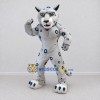 Custom White and Blue Muscular Spotted Wild Cat Mascot Costume Adult Full Body Suit for Sports Events Custom White and Blue Muscular Spotted Wild Cat Mascot Costume Adult Full Body Suit for Sports Events