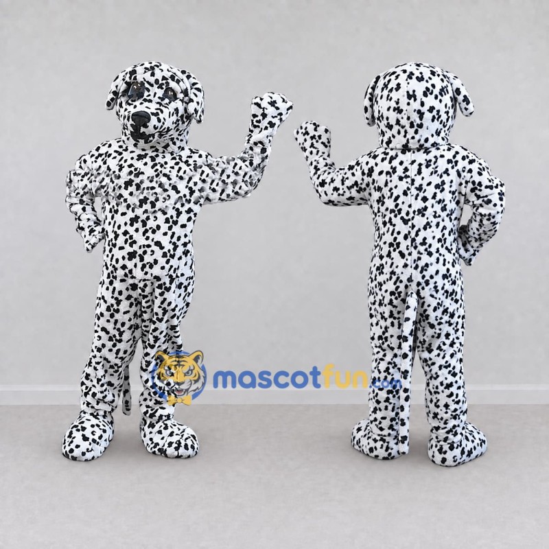 Custom White and Black Dalmatian Dog Mascot Costume Adult Full Body Suit for Pet Events Custom White and Black Dalmatian Dog Mascot Costume Adult Full Body Suit for Pet Events