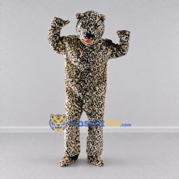 Custom Tan and Black Leopard Mascot Costume Adult Full Body Suit for Wildlife Events