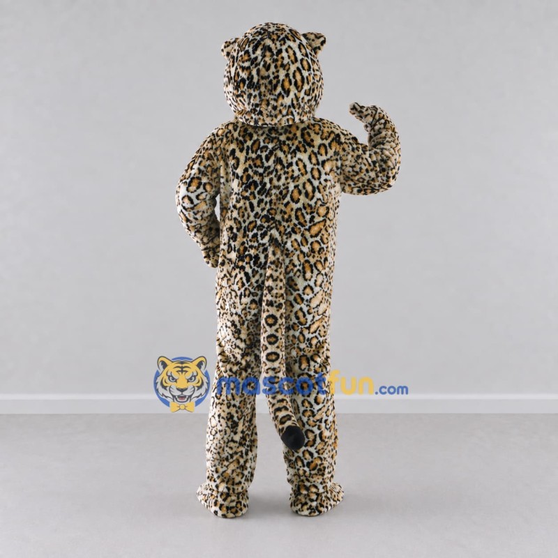 Custom Tan and Black Leopard Mascot Costume Adult Full Body Suit for Wildlife Events Custom Tan and Black Leopard Mascot Costume Adult Full Body Suit for Wildlife Events