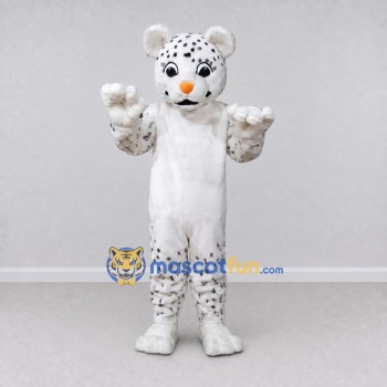 Custom White and Black Spotted Cat Mascot Costume Adult Full Body Suit for School Events Custom White and Black Spotted Cat Mascot Costume Adult Full Body Suit for School Events