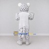 Custom White and Black Spotted Cat Mascot Costume Adult Full Body Suit for School Events Custom White and Black Spotted Cat Mascot Costume Adult Full Body Suit for School Events