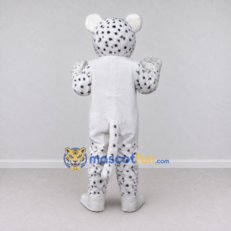 Custom White and Black Spotted Cat Mascot Costume Adult Full Body Suit for School Events Custom White and Black Spotted Cat Mascot Costume Adult Full Body Suit for School Events
