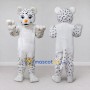 Custom White and Black Spotted Cat Mascot Costume Adult Full Body Suit for School Events