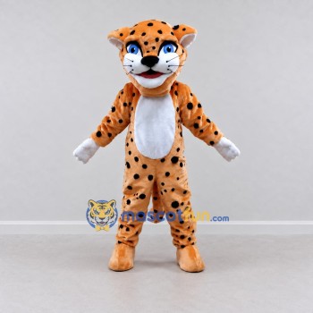Custom Orange Black and White Spotted Cat Mascot Costume Adult Full Body Suit for School Events