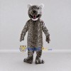 Custom Gray Black and White Spotted Cat Mascot Costume Adult Full Body Suit for Wildlife Events