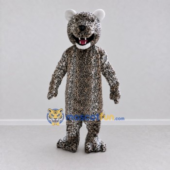 Custom Gray Black and White Spotted Cat Mascot Costume Adult Full Body Suit for Wildlife Events