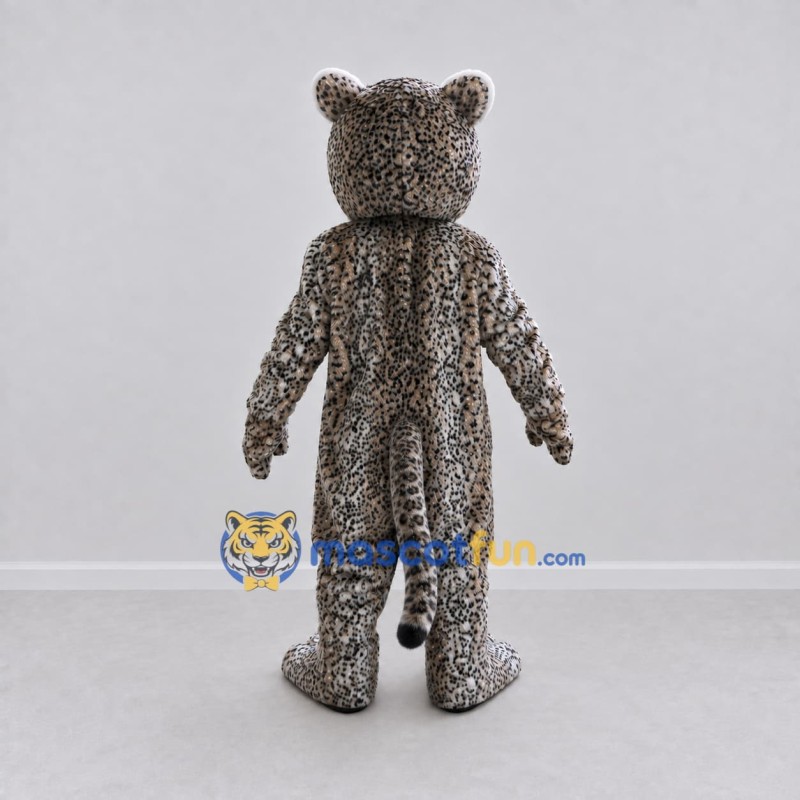 Custom Gray Black and White Spotted Cat Mascot Costume Adult Full Body Suit for Wildlife Events
