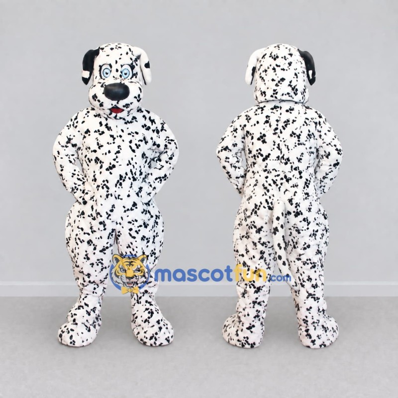 Custom White and Black Dalmatian Dog Mascot Costume Adult Full Body Suit for Pet Events Custom White and Black Dalmatian Dog Mascot Costume Adult Full Body Suit for Pet Events