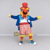 Custom Yellow Red and Blue Parrot in Top Hat Mascot Costume Adult Full Body Suit for Parades